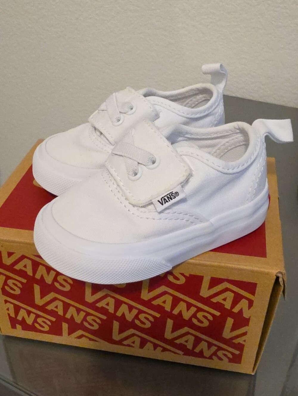 Vans Toddler White Slip-On Canvas Sneakers